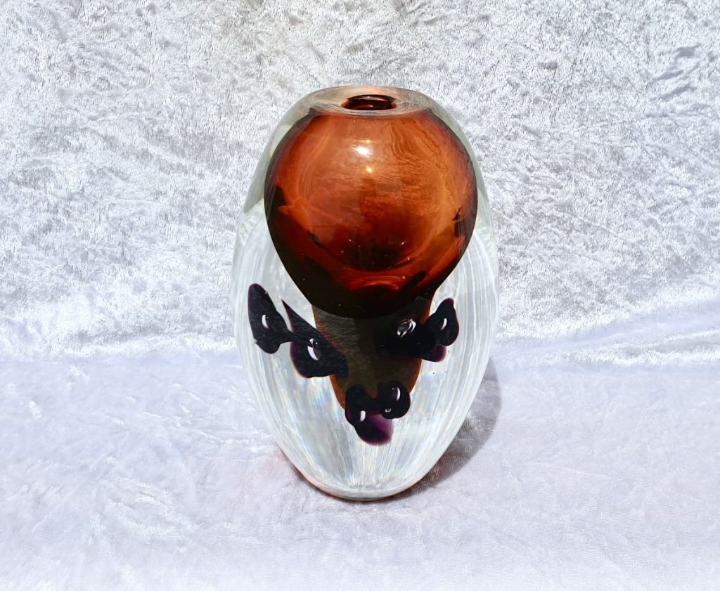 Vase en verre soufflé Aurore décor intercalaire