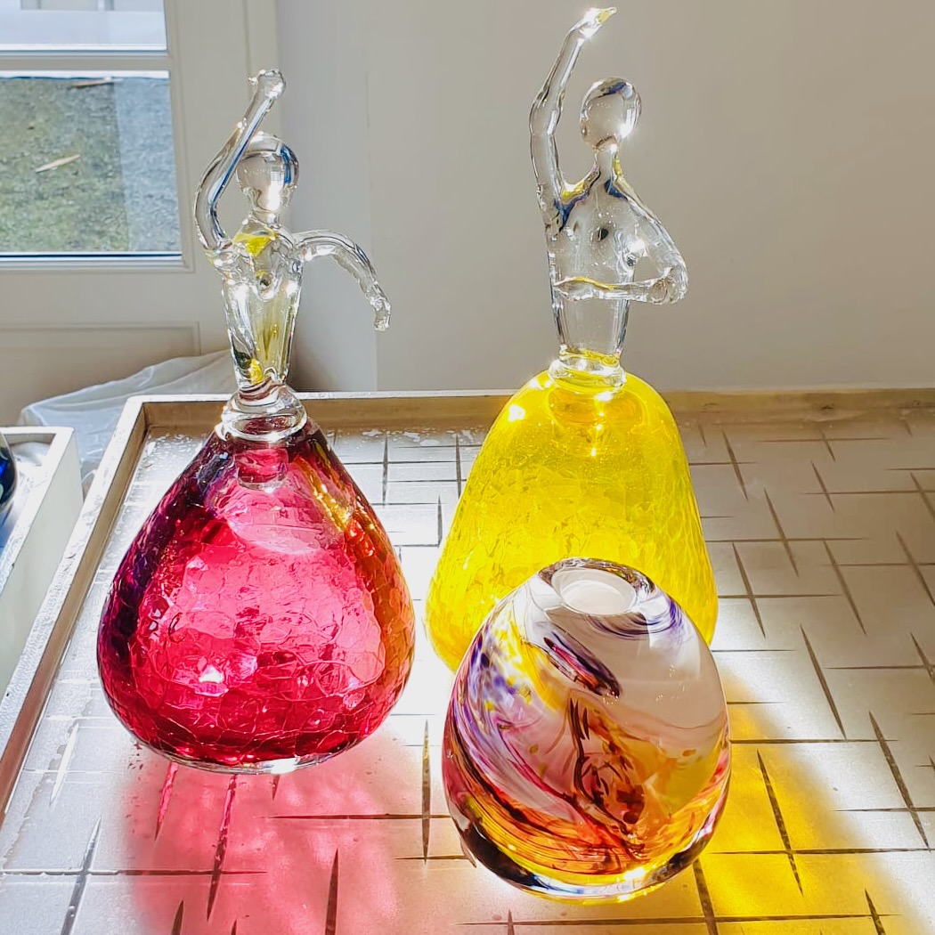 Danseuses en verre soufflé Chrystelle Sanlaville et Francis Lefèvre